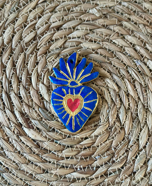 Cœur Ex-Voto Artisanal – Atelier Écume d’Or