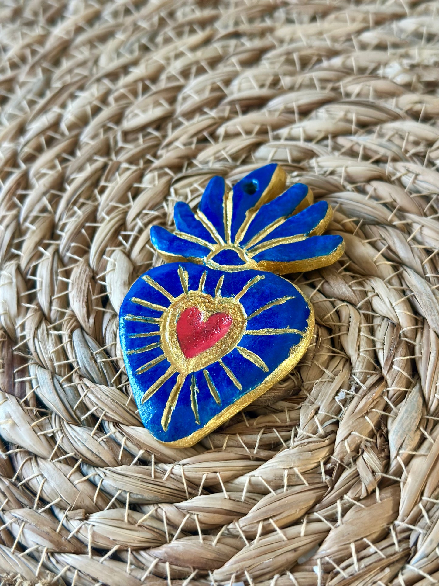 Cœur Ex-Voto Artisanal – Atelier Écume d’Or